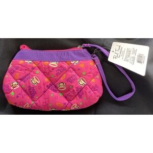 Paul Frank Julius the Monkey Pink Quilted Wristlet Clutch Handbag - NWT
